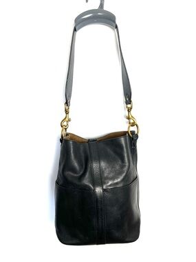 Frye Ilana Harness Bucket Hobo Bag in Black Leather